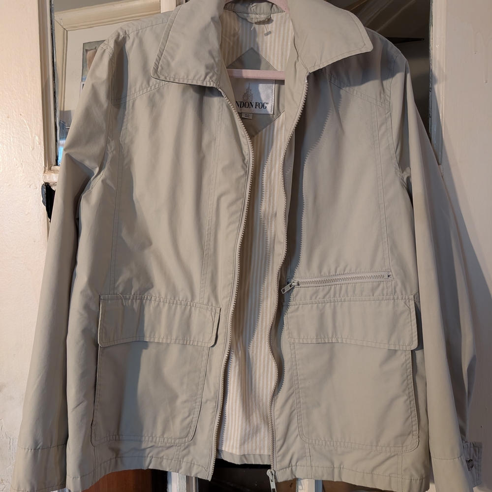 London Fog Men's Lightweight Jacket - Cream Lg 40R